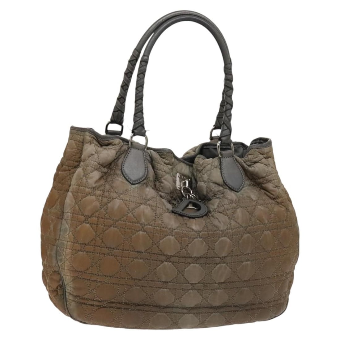 Christian Dior Gray Silver Canage Tote Bag Nylon Made in Italy (1 of 18)