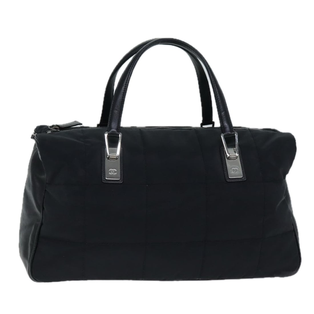 CHANEL Black Enamel Choco Bar Hand Bag Authentic Italy (1 of 18)