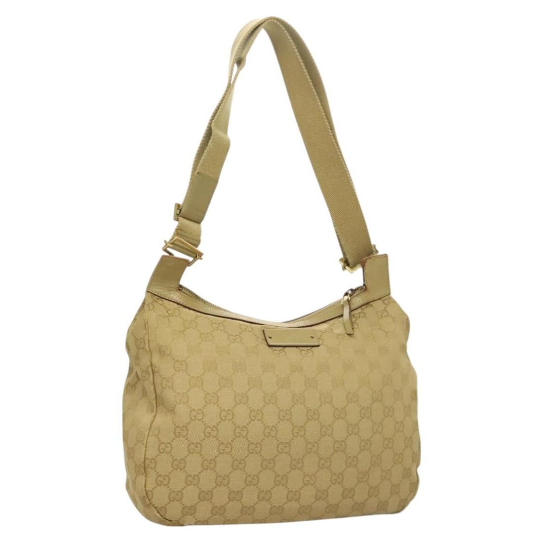 GUCCI GG Canvas Beige Gold Shoulder Bag 90762 Authentic Made in Italy (1 of 18)