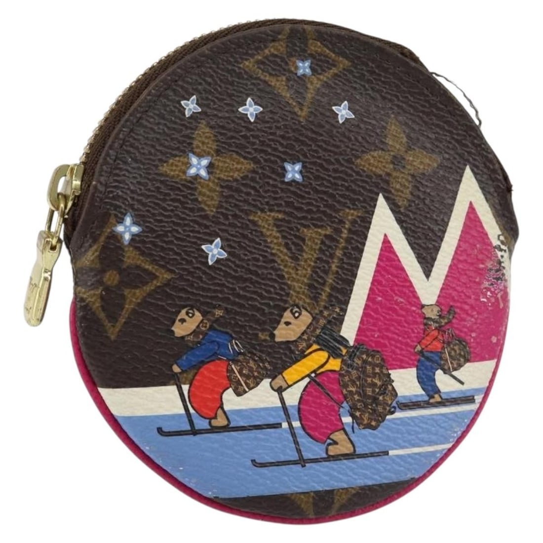 LOUIS VUITTON Holiday Exclusive Coin Purse M63331 Monogram Canvas: LOUIS VUITTON Holiday Exclusive Coin Purse M63331 Monogram Canvas Elevate your accessory collection with this LOUIS VUITTON Holiday Exclusive Porte Monnaie Round Coin Purse, a perfect blend of functio