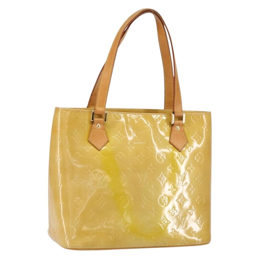 LOUIS VUITTON Monogram Vernis Houston Hand Bag Beige M91004 Auth: LOUIS VUITTON Monogram Vernis Houston Hand Bag Beige M91004 Auth This LOUIS VUITTON Monogram Vernis Houston Hand Bag showcases a stylish beige patent leather exterior. Crafted in France, this iconic h