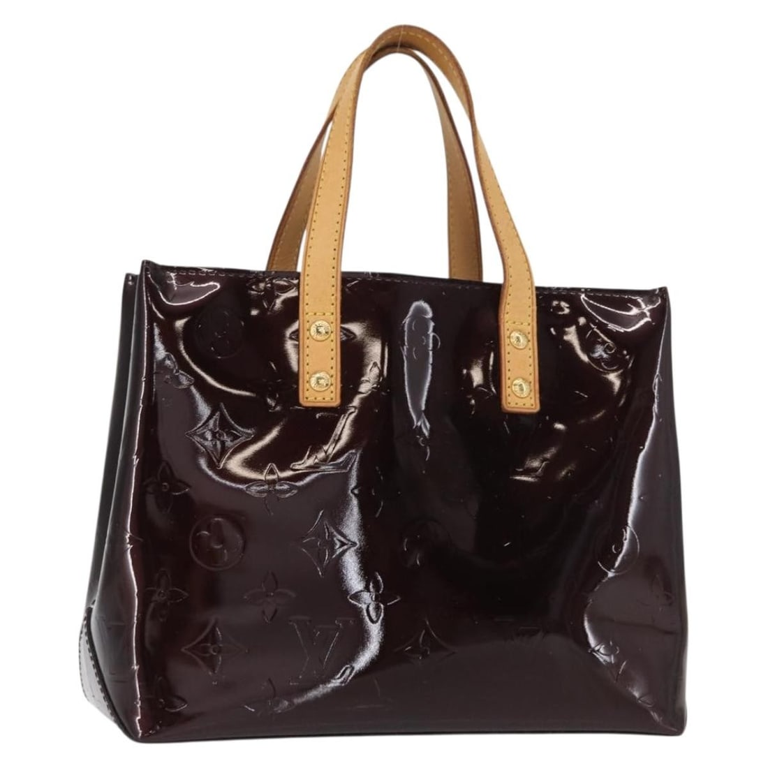 LOUIS VUITTON Monogram Vernis Reade PM Hand Bag Amarante M91993 Authentic (1 of 18)