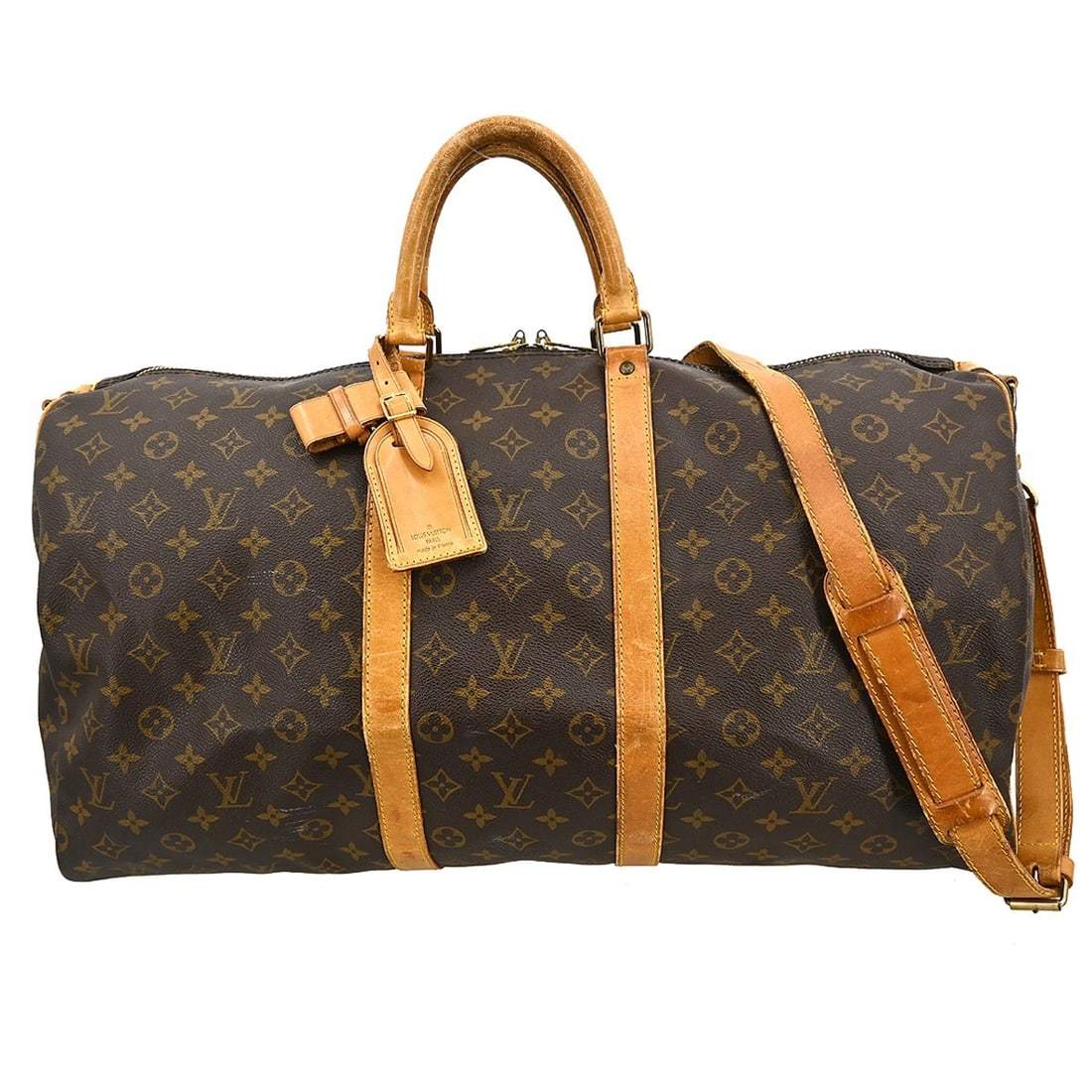 Louis Vuitton Monogram Keepall Bandouliere 55 Vintage Travel Duffle M41414: Louis Vuitton Monogram Keepall Bandouliere 55 Vintage Travel Duffle M41414 The Louis Vuitton Keepall Bandouliere 55 Travel Bag is a quintessential duffle bag crafted from iconic Monogram canvas. Perfe