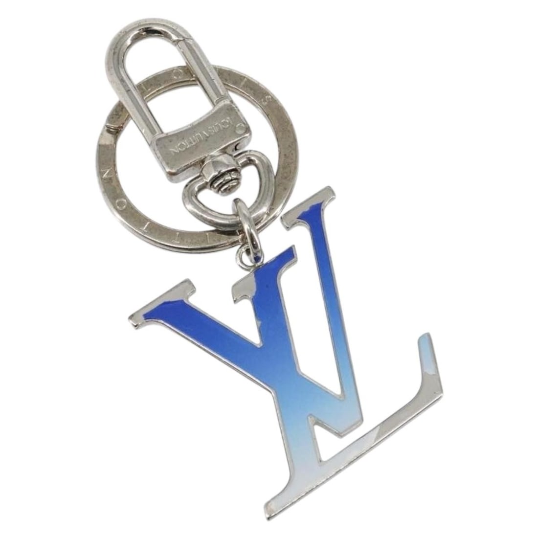LOUIS VUITTON MP2789 Blue Metal Gradient Charm Authentic Italy: LOUIS VUITTON MP2789 Blue Metal Gradient Charm Authentic Italy This LOUIS VUITTON Porte Cles Gradient Charm is a stylish accessory made from high-quality metal, featuring a vibrant blue color that add