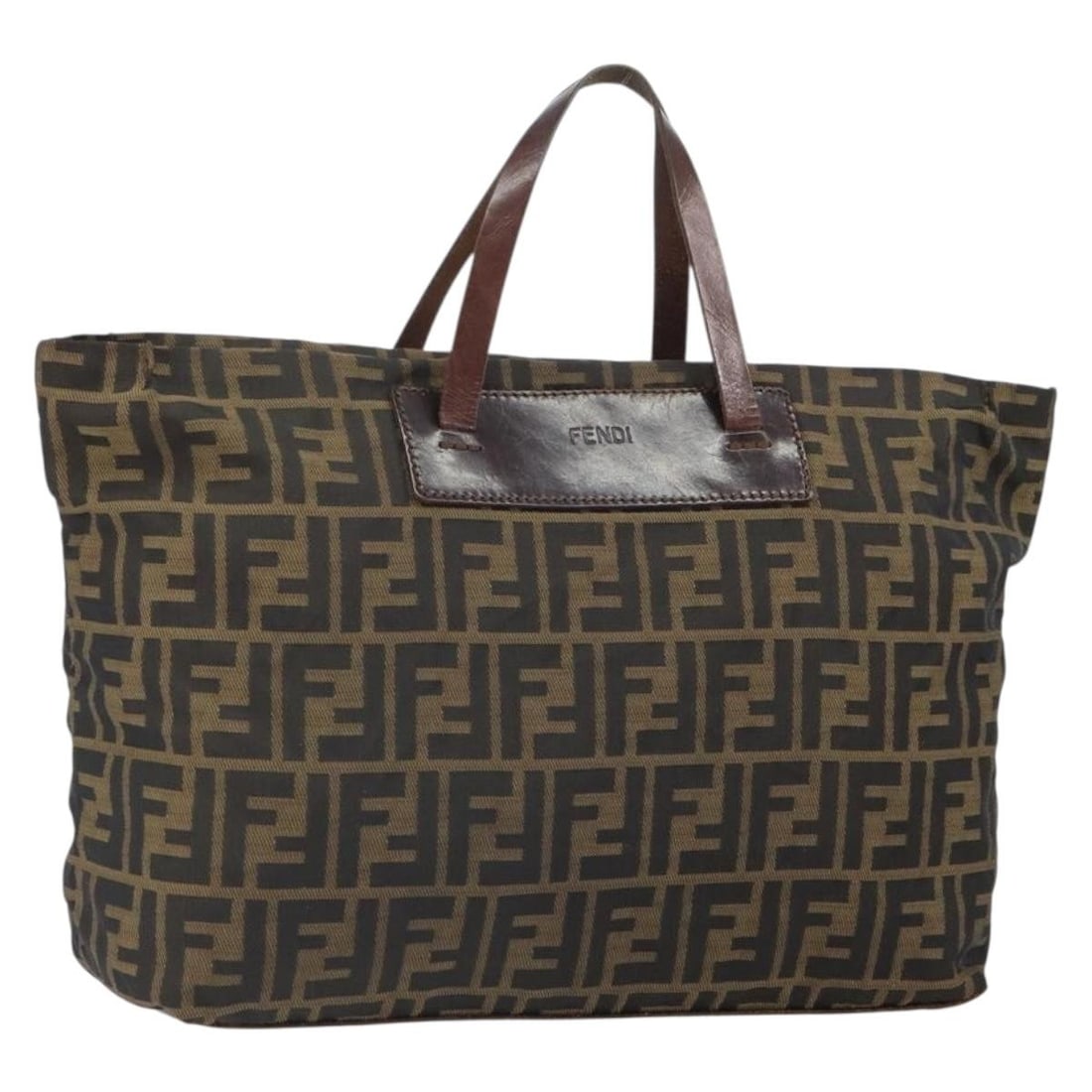 Fendi Zucca Canvas Black and Brown Italian Handbag (1 of 18)