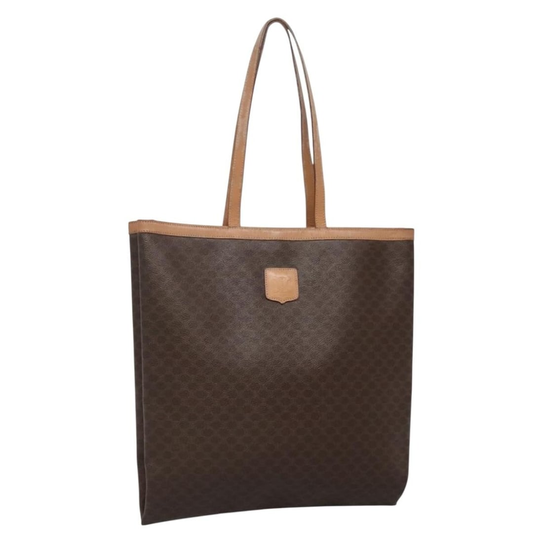 CELINE Brown Macadam Canvas Tote Bag PVC Leather Auth M14 (1 of 18)