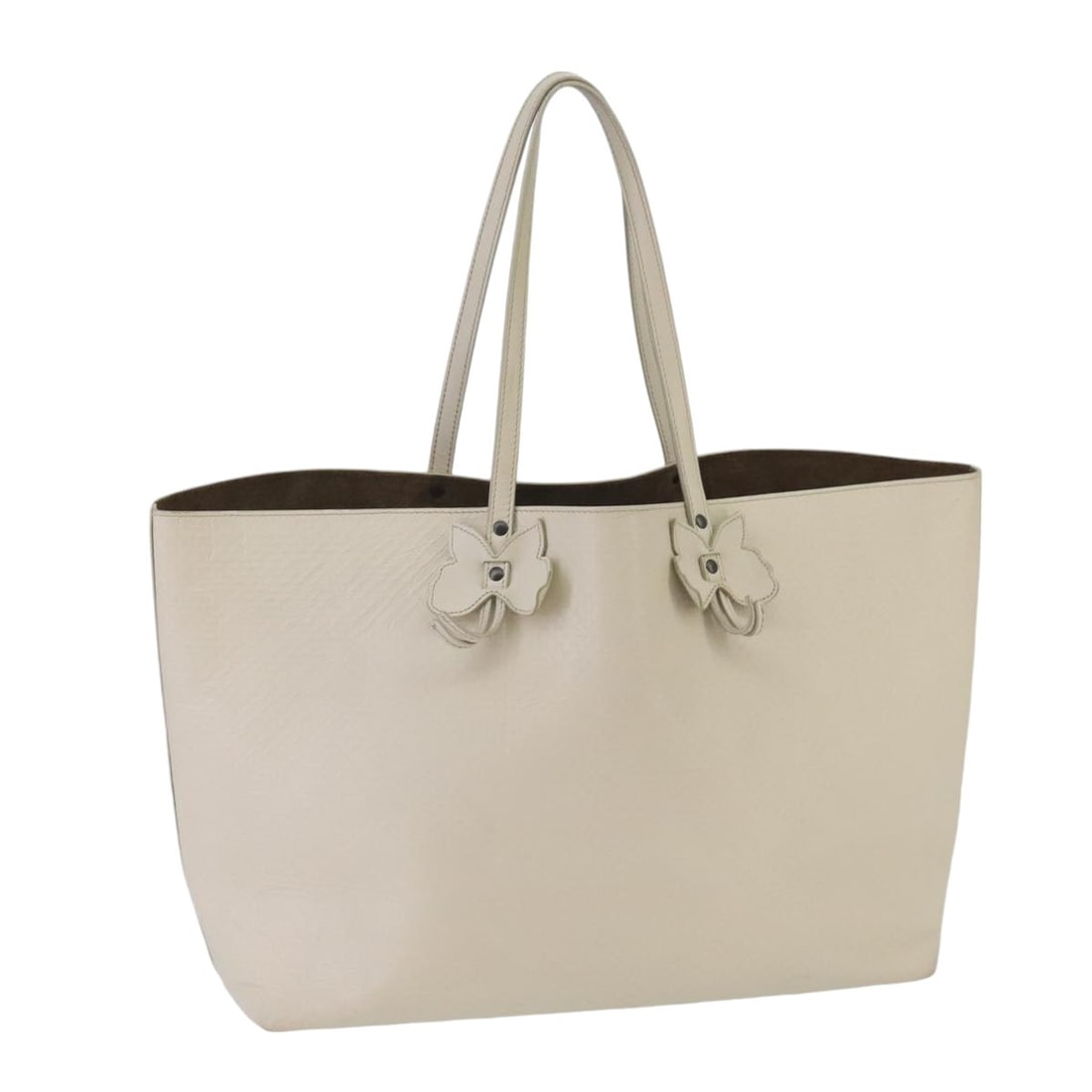 Bottega Veneta White Micro Butterfly Tote Bag Leather Made in Italy (1 of 18)