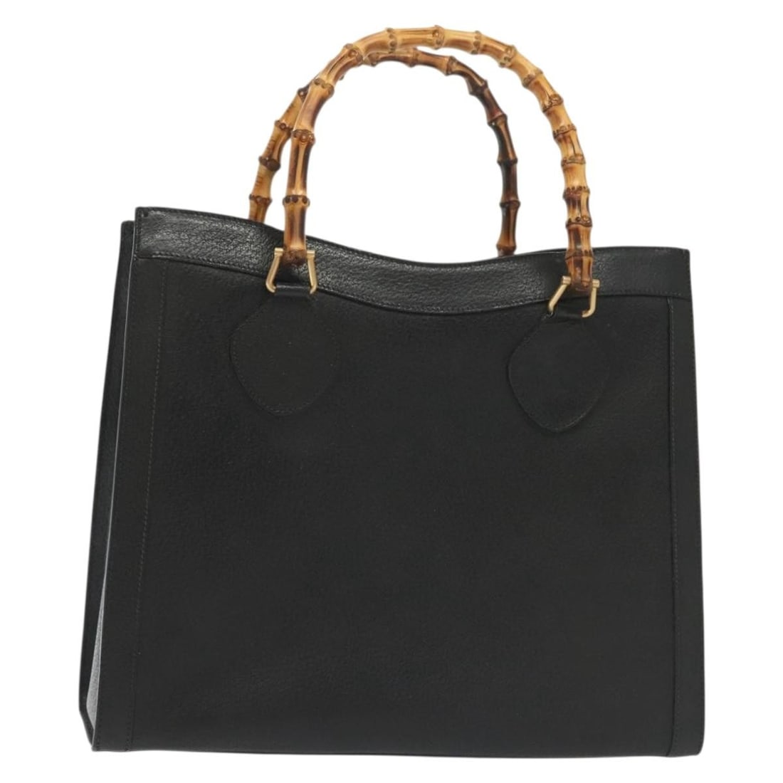 GUCCI Bamboo Hand Bag Leather Black Gold 002 1186 0260 Auth Italy: GUCCI Bamboo Hand Bag Leather Black Gold 002 1186 0260 Auth Italy Introducing the elegant GUCCI Bamboo Hand Bag, crafted from premium leather in a striking black and gold color scheme. This stylish ac