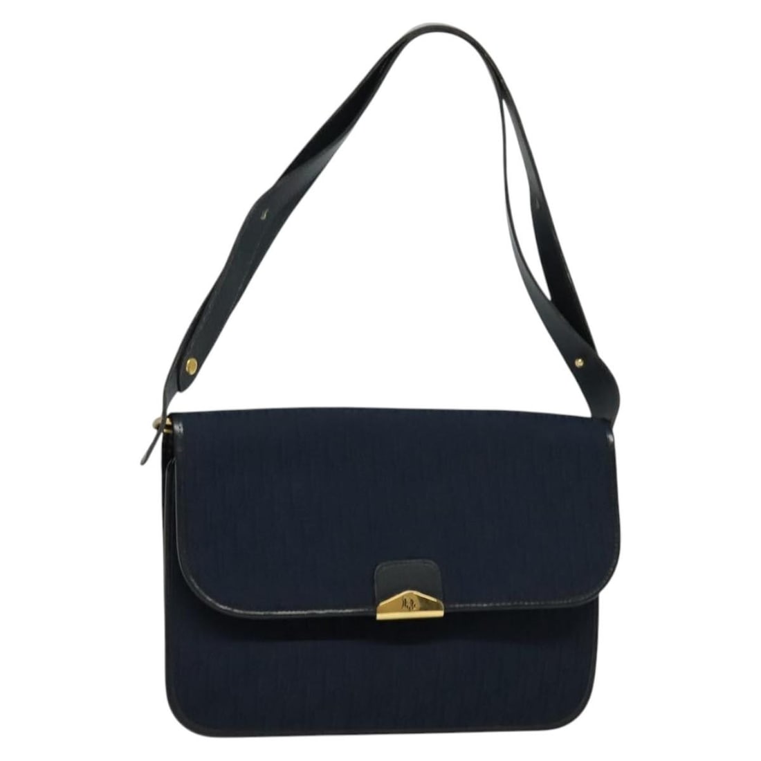 Christian Dior Navy Gold Trotter Canvas Shoulder Bag Auth BA1665: Christian Dior Navy Gold Trotter Canvas Shoulder Bag Auth BA1665 This elegant Christian Dior Trotter Canvas Shoulder Bag showcases a timeless design in a sophisticated navy and gold color scheme. Craf