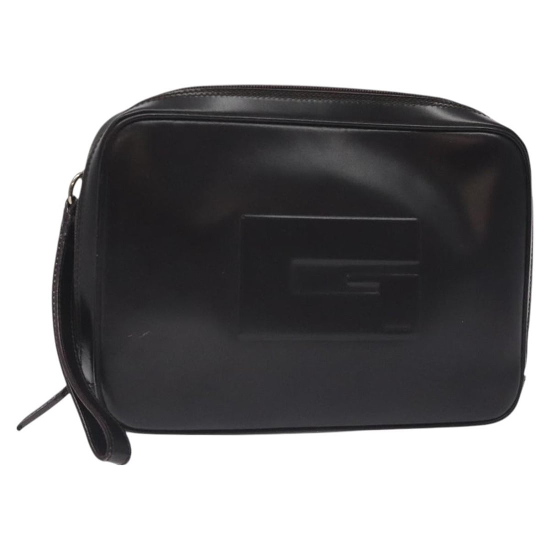GUCCI 018 0040 Black Silver Leather Clutch Bag Auth Italy: GUCCI 018 0040 Black Silver Leather Clutch Bag Auth Italy This GUCCI Clutch Bag is a sophisticated accessory crafted from high-quality leather, featuring a timeless black and silver color scheme. With