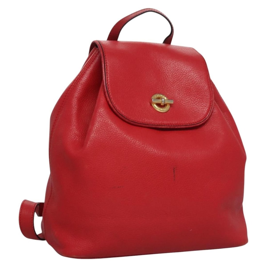 CELINE Red Gold Leather Backpack Made in Italy Auth 109813 (1 of 18)