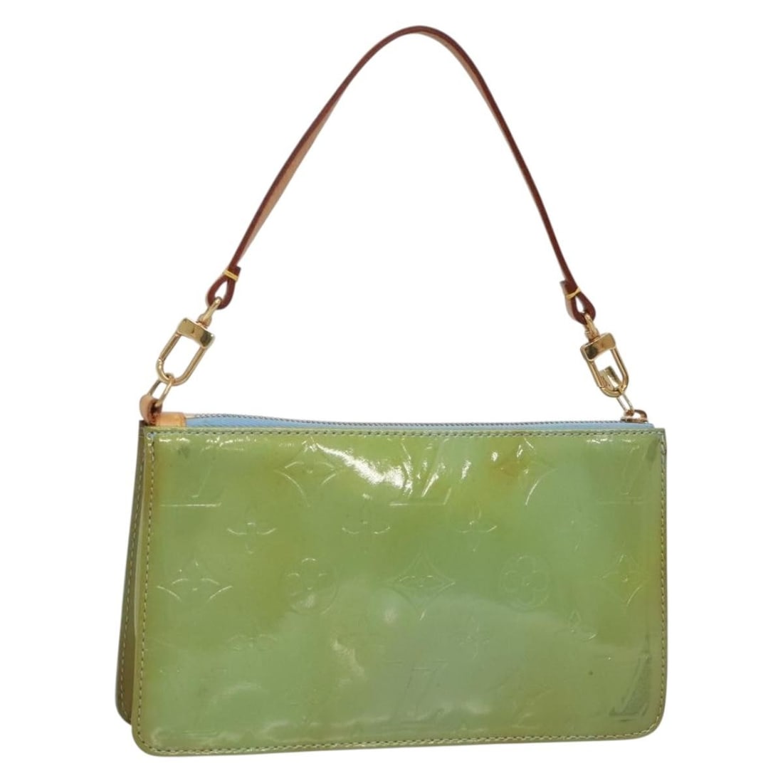 Louis Vuitton Monogram Vernis Lexington Pouch Baby Blue M91011 Authentic: Louis Vuitton Monogram Vernis Lexington Pouch Baby Blue M91011 Authentic Elevate your accessory collection with the Louis Vuitton Monogram Vernis Lexington Pouch in a charming baby blue hue. This styl