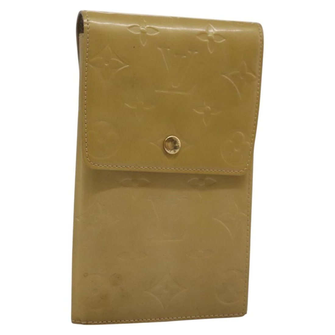 LOUIS VUITTON Monogram Vernis Walker Wallet Beige M91074 Made in France: LOUIS VUITTON Monogram Vernis Walker Wallet Beige M91074 Made in France This Louis Vuitton Monogram Vernis Walker Wallet in Beige is a stylish accessory crafted from high-quality patent leather. Measu