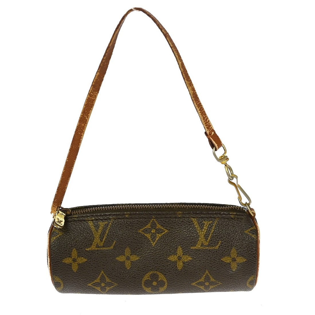 Louis Vuitton Papillon Monogram Canvas Micro Handbag with Attached Pouch: Louis Vuitton Papillon Monogram Canvas Micro Handbag with Attached Pouch This Louis Vuitton Monogram Papillon micro pouch bag features the iconic Monogram canvas exterior with brown leather top handle