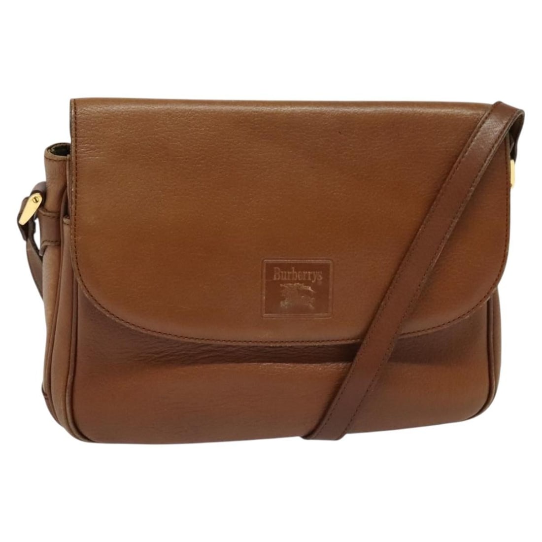Burberrys Brown Gold Leather Shoulder Bag Adjustable Strap: Burberrys Brown Gold Leather Shoulder Bag Adjustable Strap This Burberrys shoulder bag is crafted from high-quality leather in a stylish brown and gold color combination. Designed for both function an