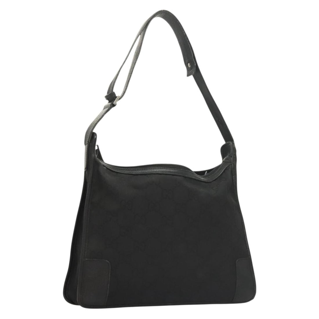 Black GG Canvas Shoulder Bag by Gucci with Silver Accents (1 of 18)