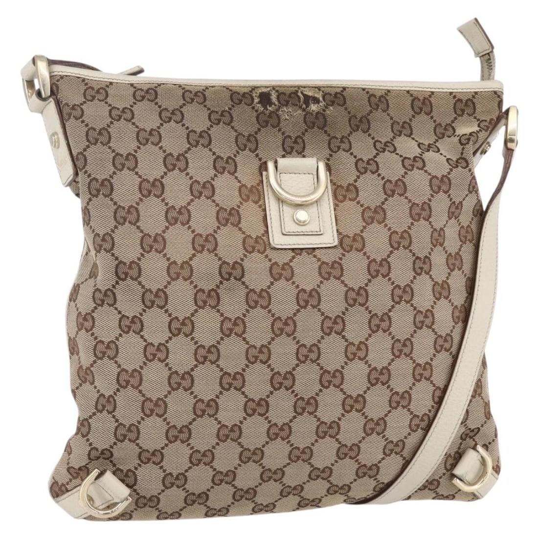GUCCI Abbey GG Canvas Shoulder Bag Beige Gold 131326 Auth (1 of 18)