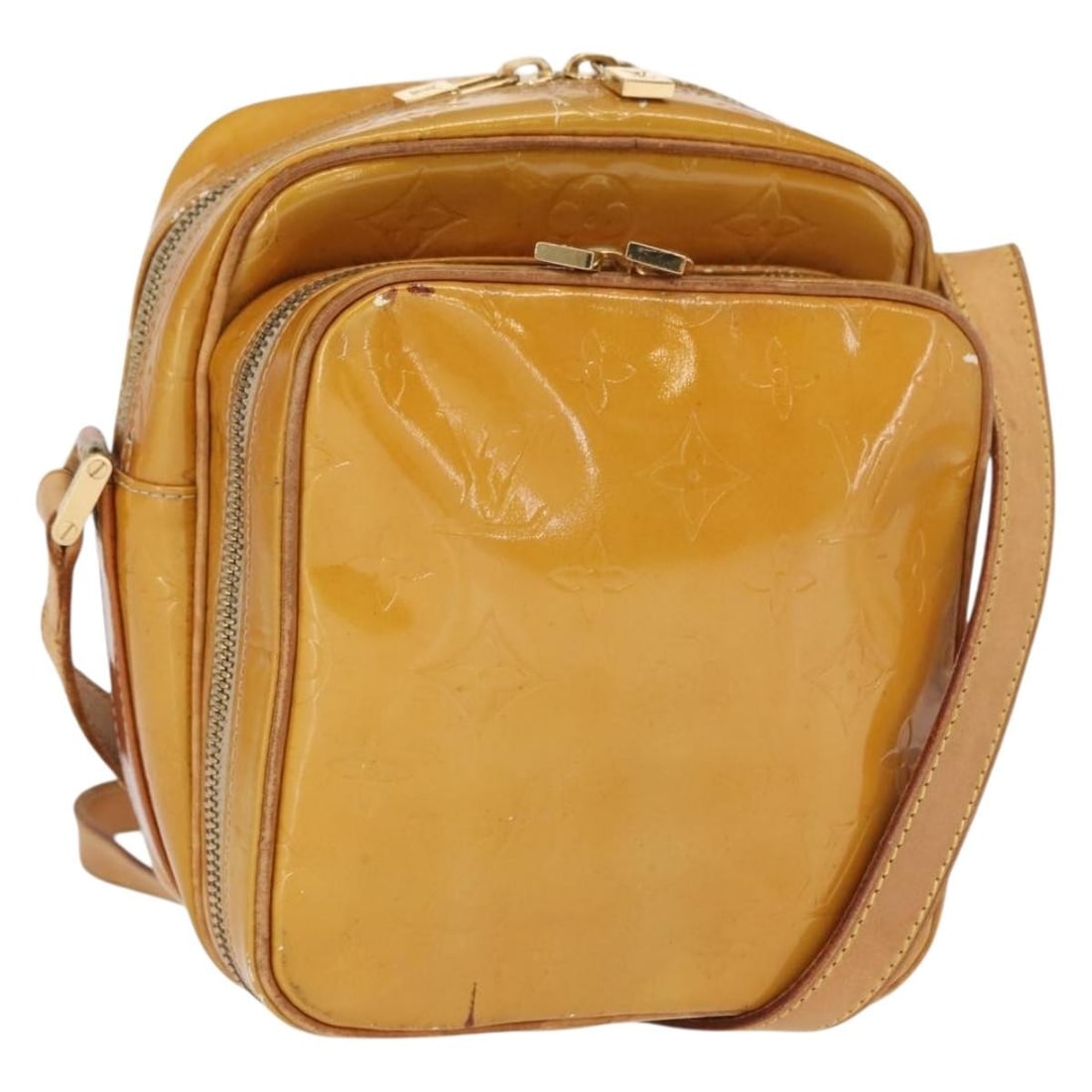 Louis Vuitton Wooster Monogram Vernis Shoulder Bag Lime Yellow Patent M91075 (1 of 18)