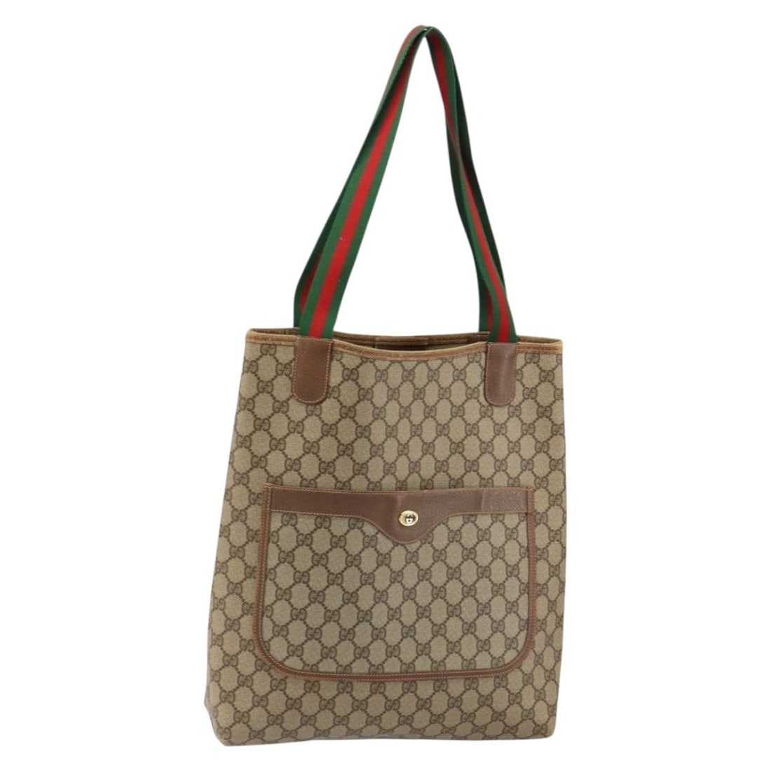 GUCCI GG Supreme Sherry Tote Bag Beige Gold PVC 89 02 003 Auth (1 of 18)