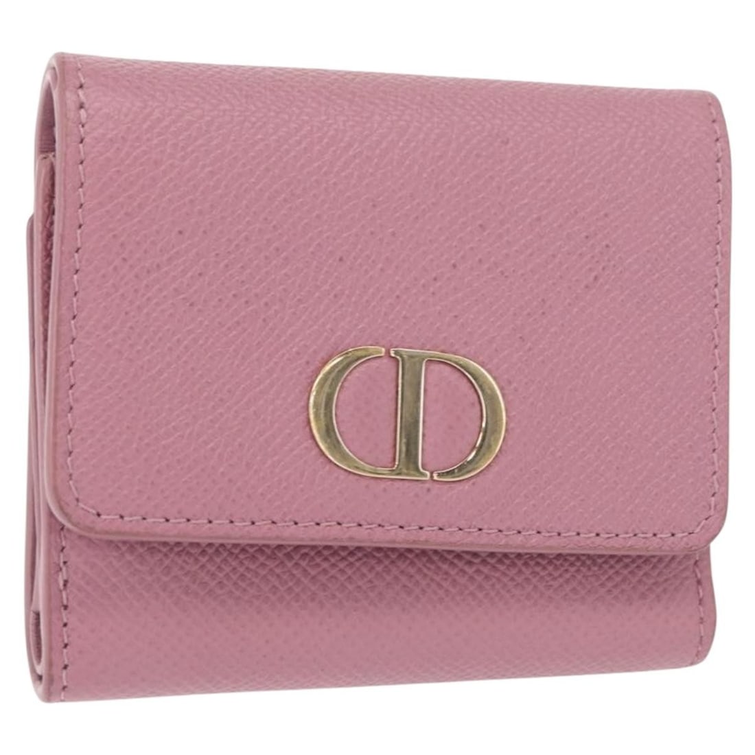 Christian Dior 30 Montaigne Pink Gold Leather Compact Wallet Auth 156710: Christian Dior 30 Montaigne Pink Gold Leather Compact Wallet Auth 156710 This Christian Dior 30 Montaigne Compact Wallet is crafted from high-quality leather in a striking pink and gold color combinat
