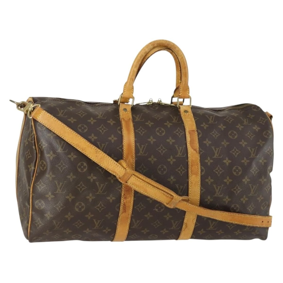 Louis Vuitton Keepall Bandouliere 50 Monogram Canvas Boston Bag M41416 With Strap: Louis Vuitton Keepall Bandouliere 50 Monogram Canvas Boston Bag M41416 With Strap This Louis Vuitton Monogram Keepall Bandouliere 50 Boston Bag features the iconic Monogram canvas and includes a detac