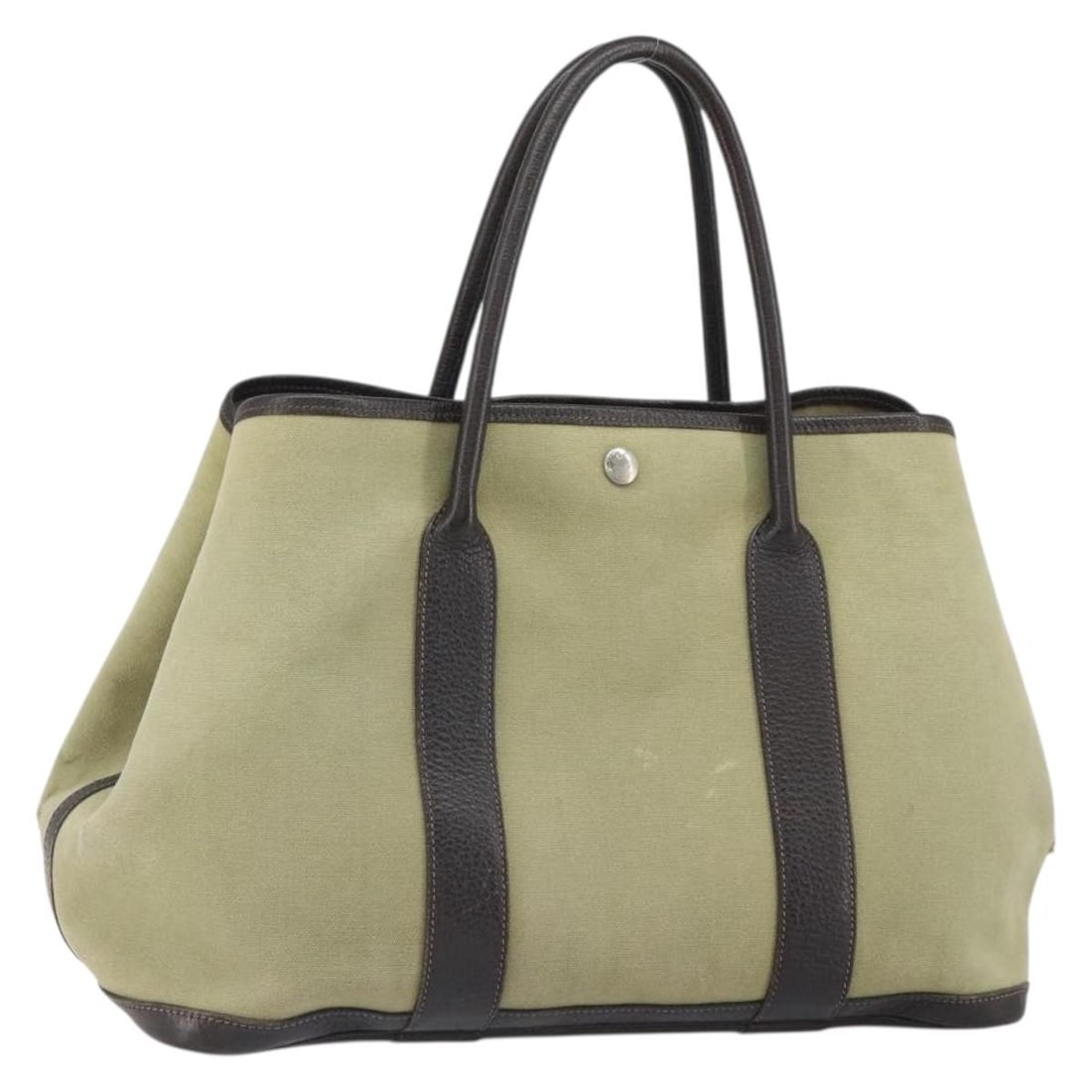 Beige Canvas Hermes Garden Party MM Tote Handbag France (1 of 18)