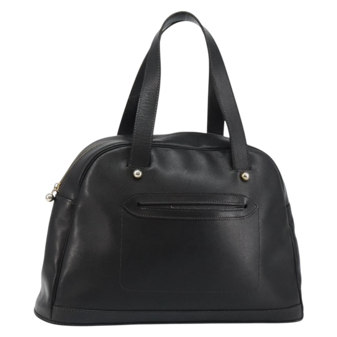 Christian Dior Black Gold Leather Hand Bag with Dust Bag: Christian Dior Black Gold Leather Hand Bag with Dust Bag This exquisite Christian Dior Hand Bag showcases a sophisticated blend of style and functionality. Crafted in France, this bag features a luxur