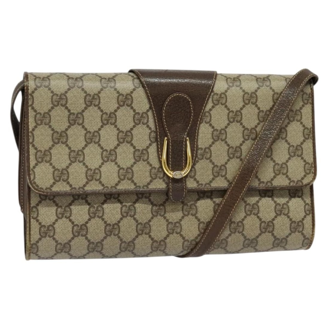 GUCCI GG Supreme Beige Gold PVC Shoulder Bag 904 02 050 Auth: GUCCI GG Supreme Beige Gold PVC Shoulder Bag 904 02 050 Auth This GUCCI GG Supreme Shoulder Bag is a stylish accessory crafted from durable PVC leather, featuring a chic beige and gold color combinati