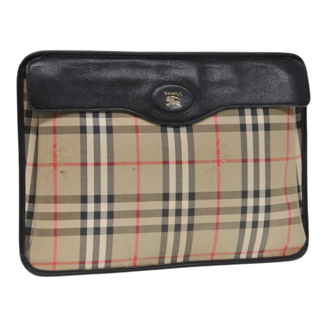BURBERRY Nova Check Beige Canvas Clutch Bag Authentic (1 of 17)
