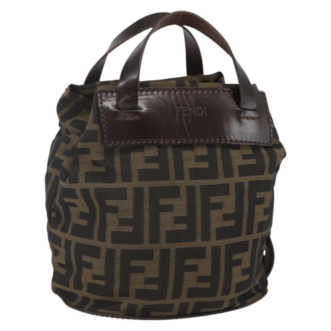 Fendi Zucca Canvas Black Brown Handbag with Dust Bag: Fendi Zucca Canvas Black Brown Handbag with Dust Bag This FENDI Zucca Canvas hand bag features the classic black and brown Zucca canvas exterior. It is made in Italy and comes with a dust bag. The bag