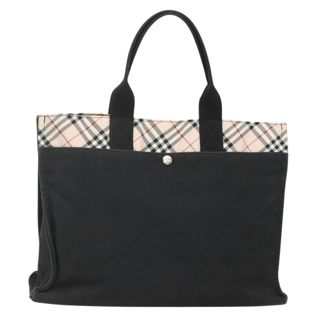 BURBERRY Nova Check Hand Bag Black Beige Canvas Made in Japan (1 of 18)