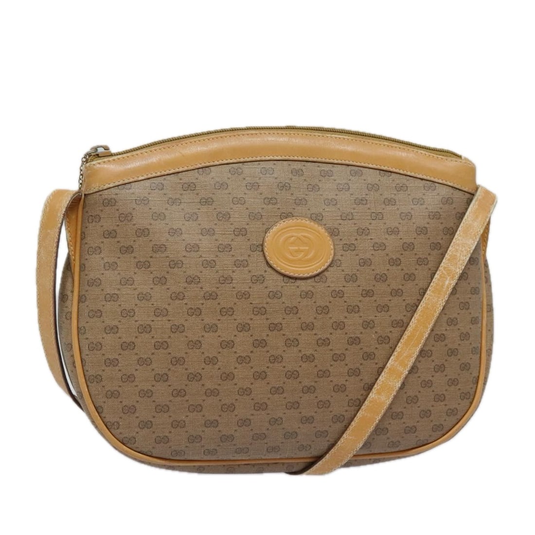 GUCCI Micro GG Supreme Shoulder Bag Beige Gold PVC 007 87 0018 Auth (1 of 18)