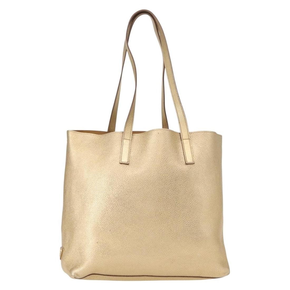PRADA Gold Tone Leather Tote Bag Made in Italy: PRADA Gold Tone Leather Tote Bag Made in Italy This PRADA tote bag is a luxurious accessory crafted from premium leather, featuring a stunning gold tone that adds a touch of elegance to any outfit. Wi