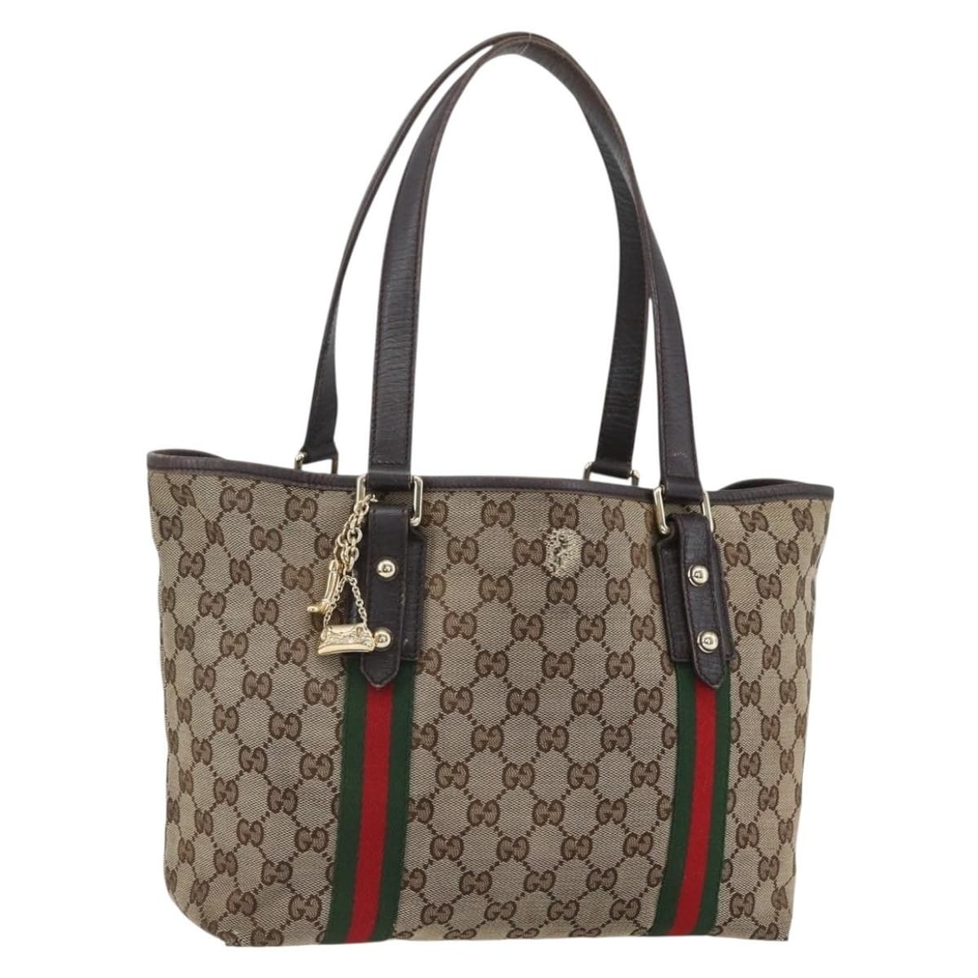 Beige Gold GG Canvas Gucci Web Sherry Line Semi Tote Bag 137396: Beige Gold GG Canvas Gucci Web Sherry Line Semi Tote Bag 137396 This is a GUCCI Web Sherry Line GG Canvas Semi Tote Bag in beige and gold. Crafted in Italy, it features the iconic GG canvas exterior w