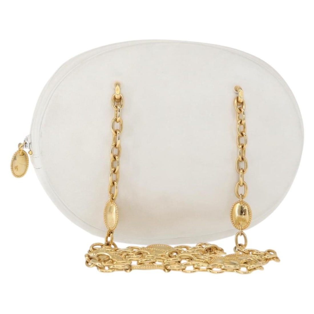 Christian Dior White Leather Chain Shoulder Bag Gold Hardware Auth: Christian Dior White Leather Chain Shoulder Bag Gold Hardware Auth This elegant Christian Dior shoulder bag is crafted from high-quality leather in a chic white and gold color combination. Designed wi