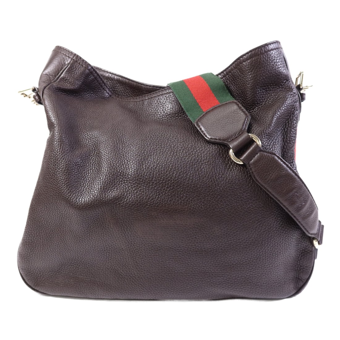 GUCCI GG SHW Heritage Brown Calfskin Leather Shoulder Bag: GUCCI GG SHW Heritage Brown Calfskin Leather Shoulder Bag This GUCCI GG Heritage Shoulder Bag is crafted from high-quality calfskin leather, providing both durability and a luxurious feel. The elegant