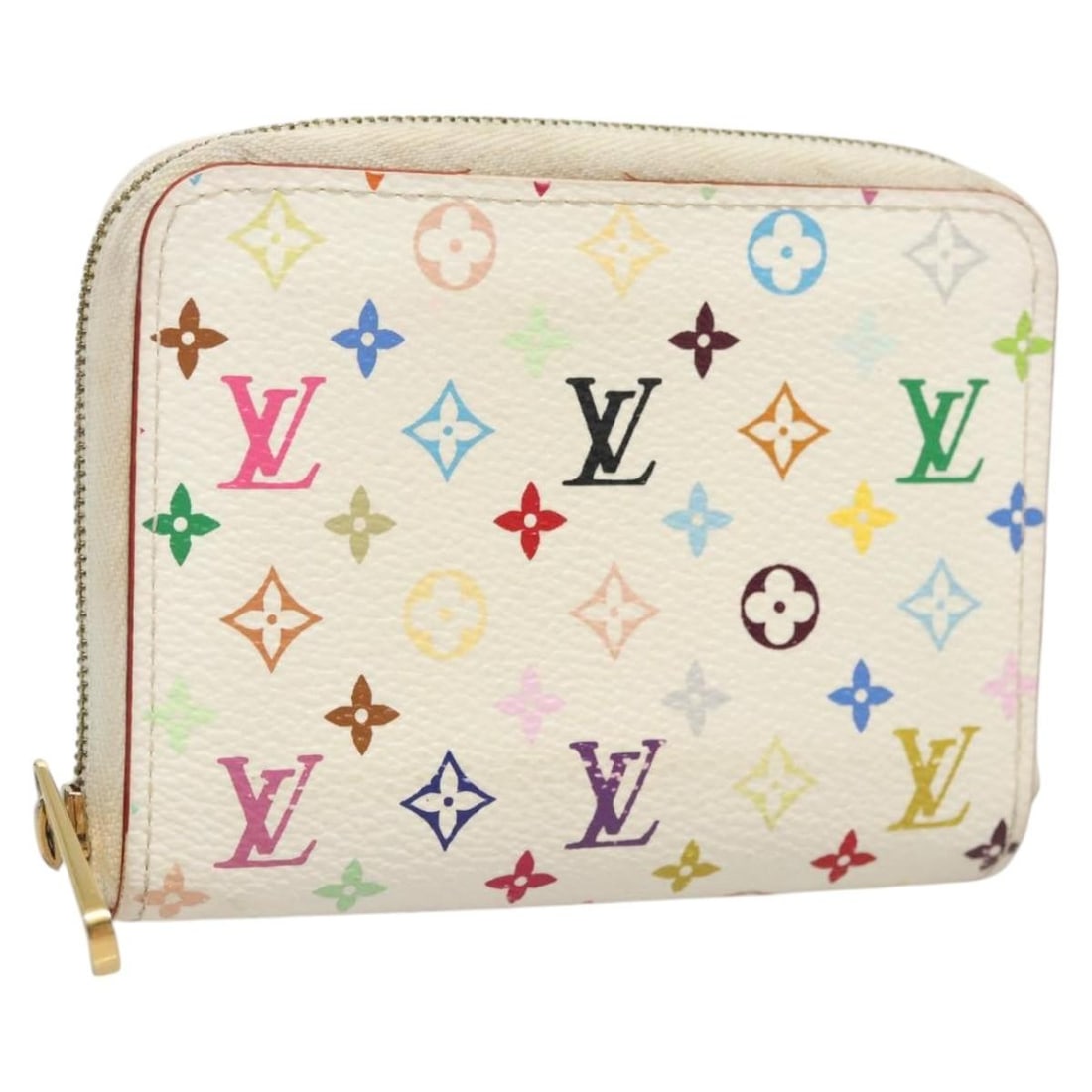 LOUIS VUITTON Monogram Multicolor Zippy Coin Purse White M93741 Auth (1 of 18)