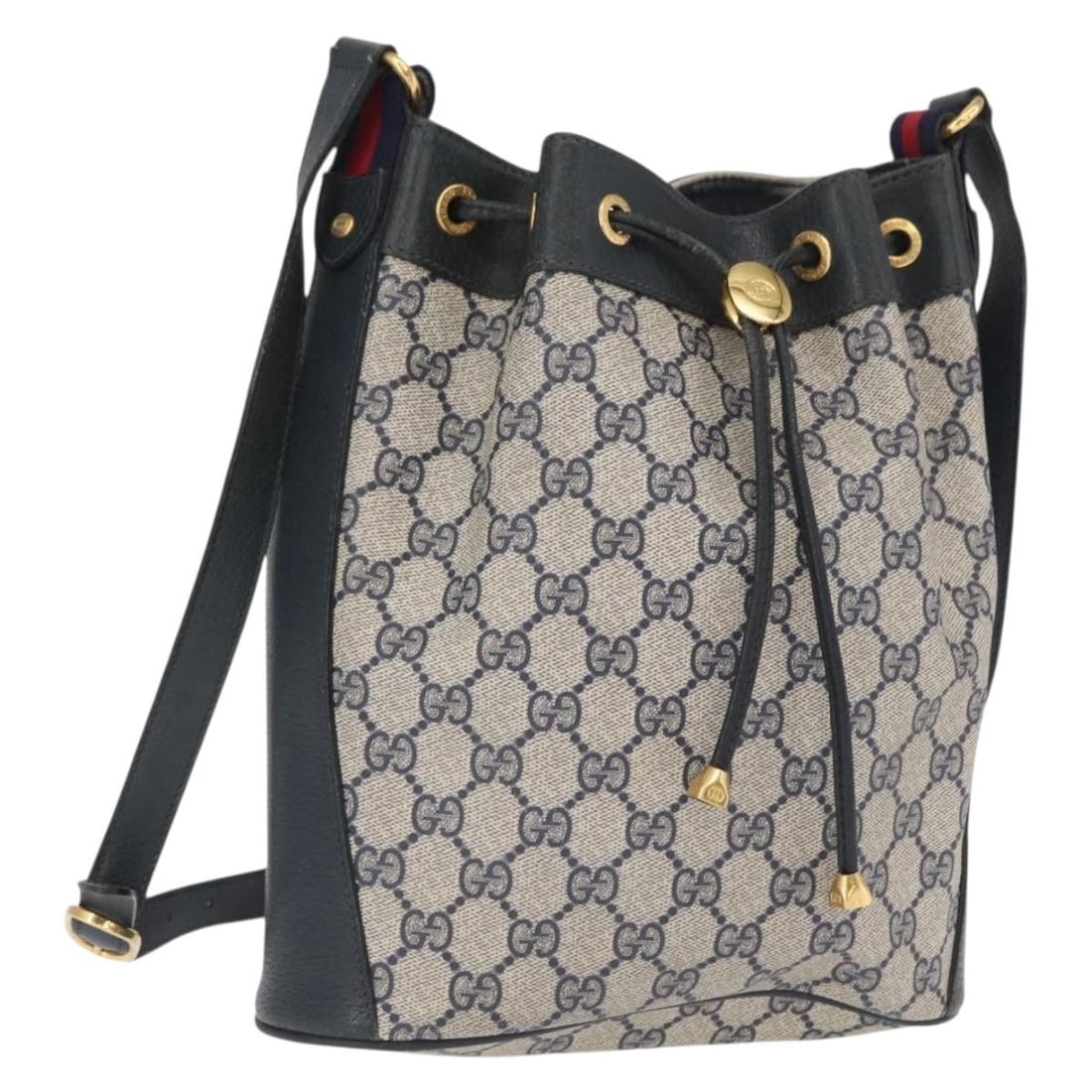 Gucci GG Supreme Navy Sherry Line PVC Canvas Shoulder Bag 41 02 034 (1 of 18)