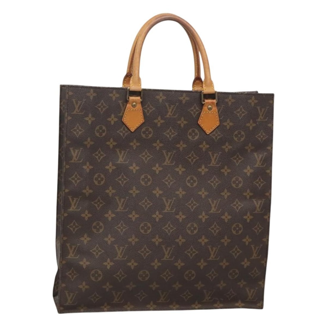 LOUIS VUITTON Monogram Sac Plat Hand Bag M51140 France Auth (1 of 18)