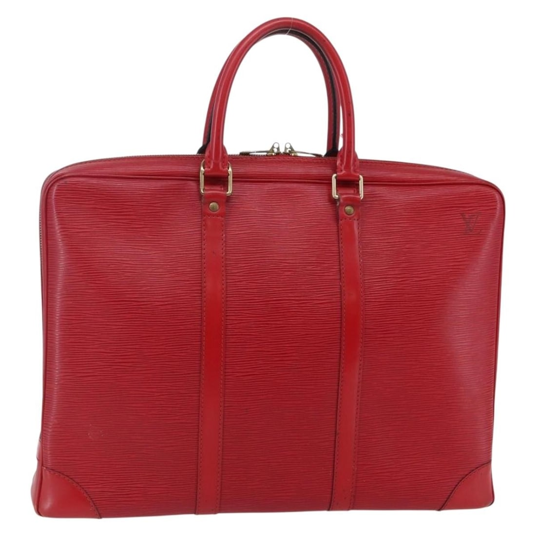 Louis Vuitton Red Epi Porte Documents Voyage Bag M54477 Auth (1 of 18)