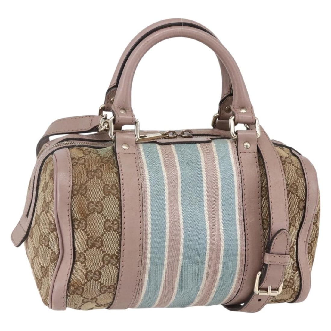 GUCCI GG Canvas Sherry Line Hand Bag Beige Gold 269876 Auth: GUCCI GG Canvas Sherry Line Hand Bag Beige Gold 269876 Auth This exquisite GUCCI GG Canvas Sherry Line Hand Bag showcases a beautiful beige and gold color palette. Crafted in Italy, this stylish hand