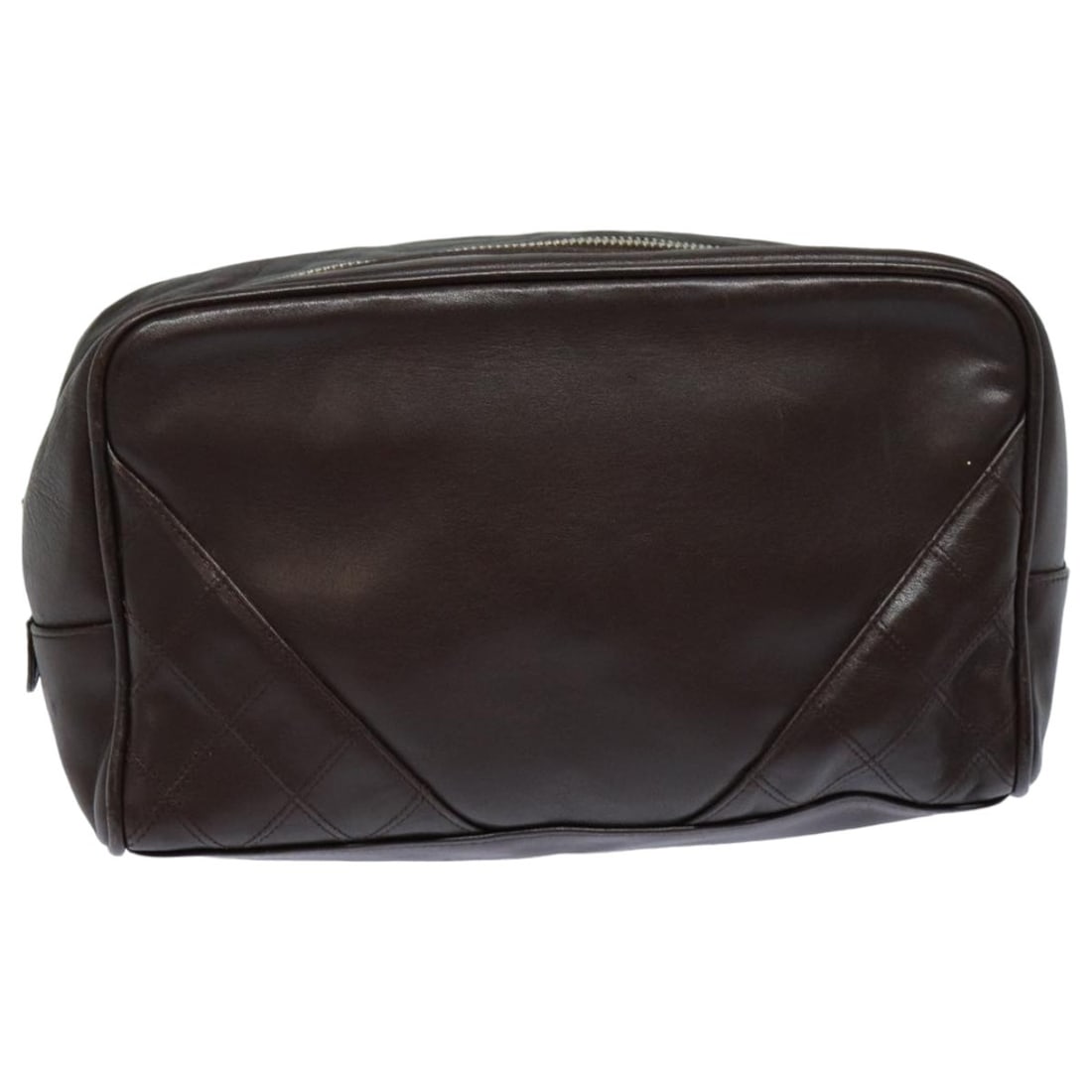 Brown Leather Bicolore Pouch by CHANEL with CC Logo: Brown Leather Bicolore Pouch by CHANEL with CC Logo This CHANEL Bicolore pouch is crafted from brown leather and features the iconic CC logo. Made in Italy, it is designed as a compact and versatile p