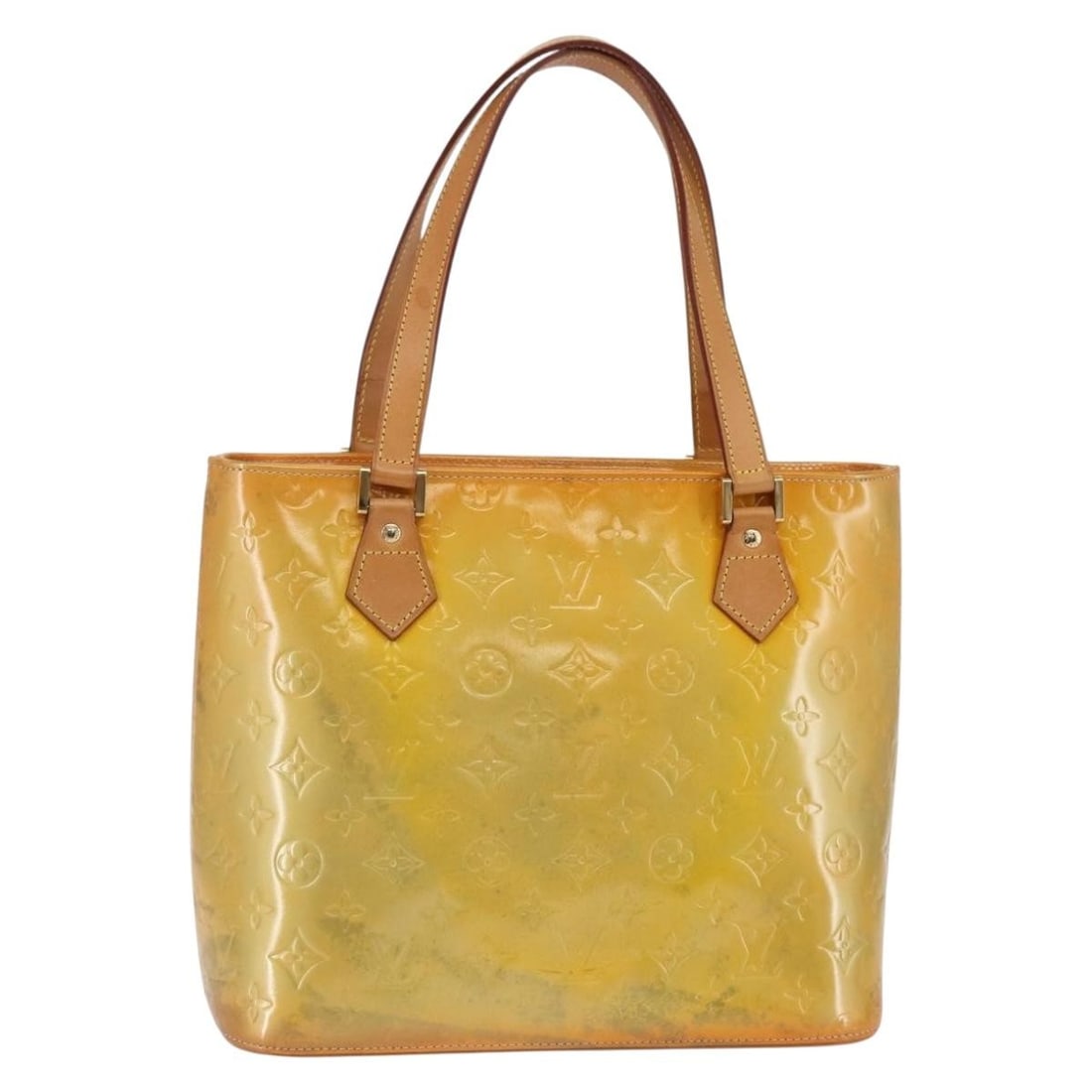 LOUIS VUITTON Monogram Vernis Houston Hand Bag Gris M91053 Patent Leather (1 of 18)