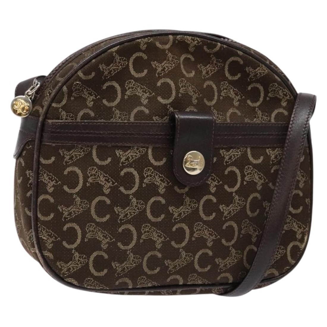CELINE C Sulky Brown Canvas Shoulder Bag Made in Italy (1 of 18)