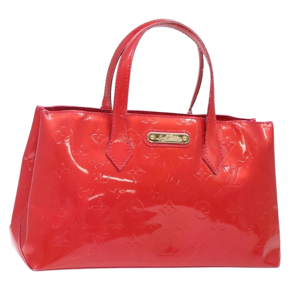 LOUIS VUITTON Monogram Vernis Wilshire PM Hand Bag Rose Pop M93643 Authentic: LOUIS VUITTON Monogram Vernis Wilshire PM Hand Bag Rose Pop M93643 Authentic Introducing the LOUIS VUITTON Monogram Vernis Wilshire PM Hand Bag in a stunning Rose Pop color. This stylish handbag is cr