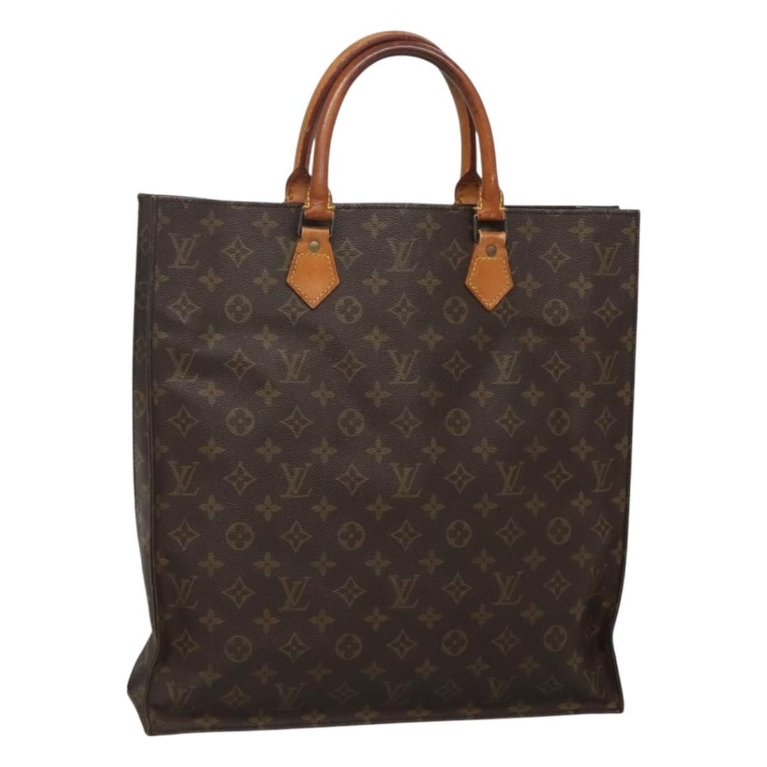 LOUIS VUITTON Monogram Sac Plat Hand Bag M51140 Authentic France (1 of 18)