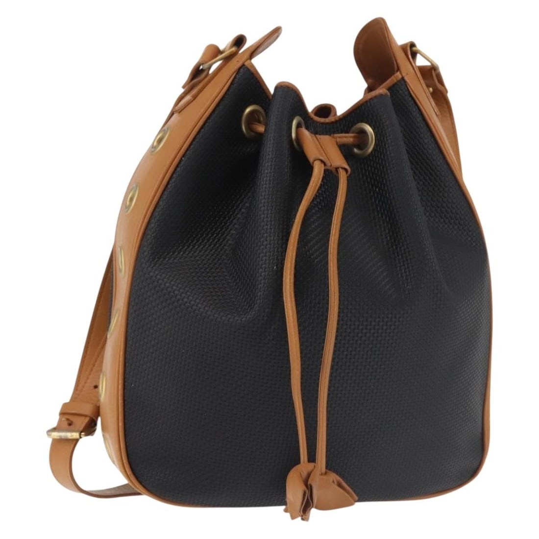 SAINT LAURENT Black PVC Leather Shoulder Bag Auth SW1561 (1 of 18)