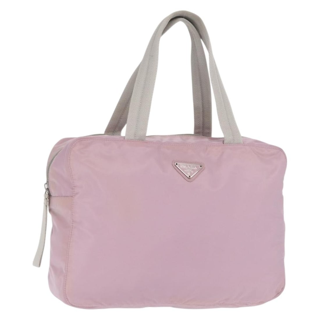 Prada Pink Nylon Tote Bag With Silver Accents From Italy (1 of 18)