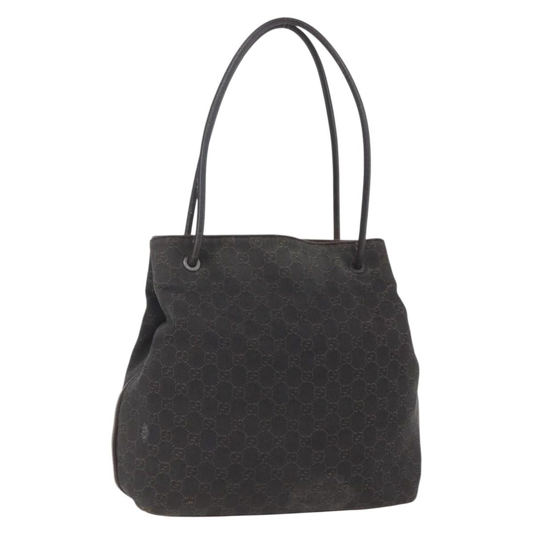 GUCCI GG Canvas Black Tote Bag Italy Auth 101341 (1 of 18)