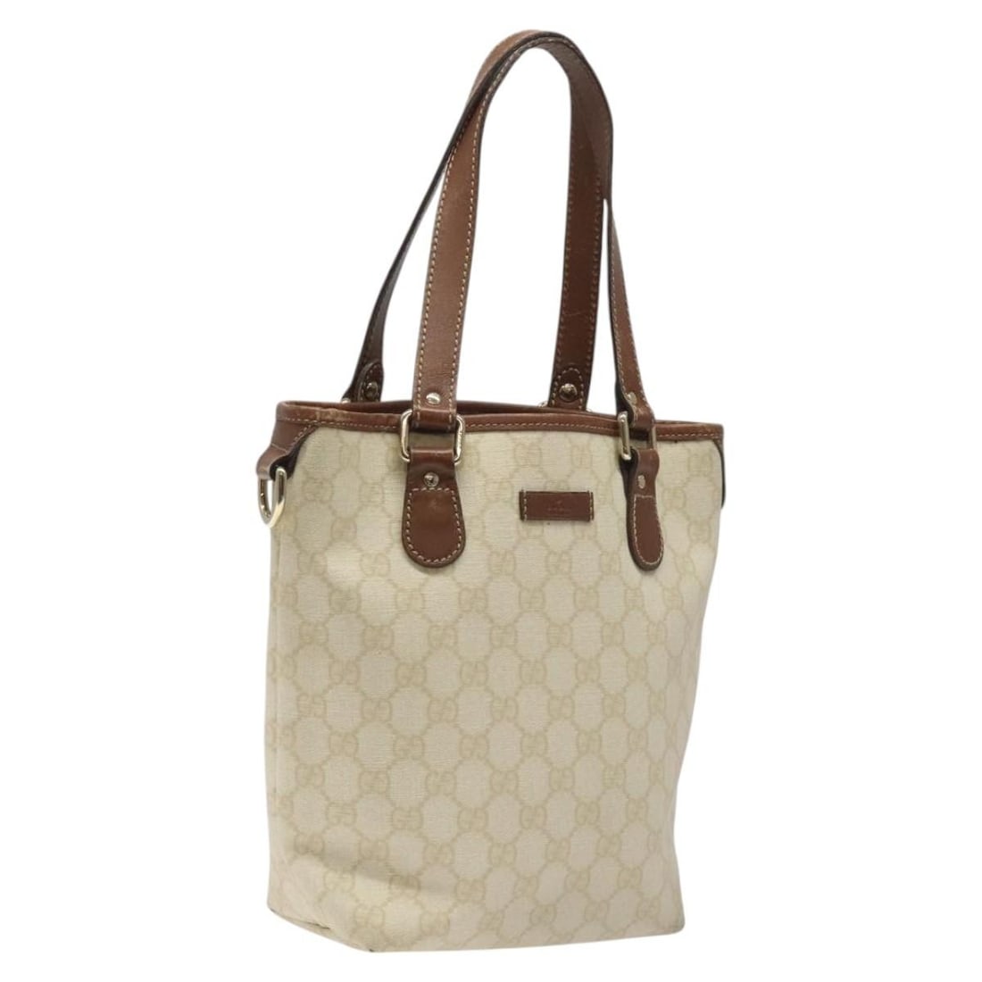 GUCCI GG Supreme Gold White Tote Bag PVC 189897 Authentic (1 of 18)